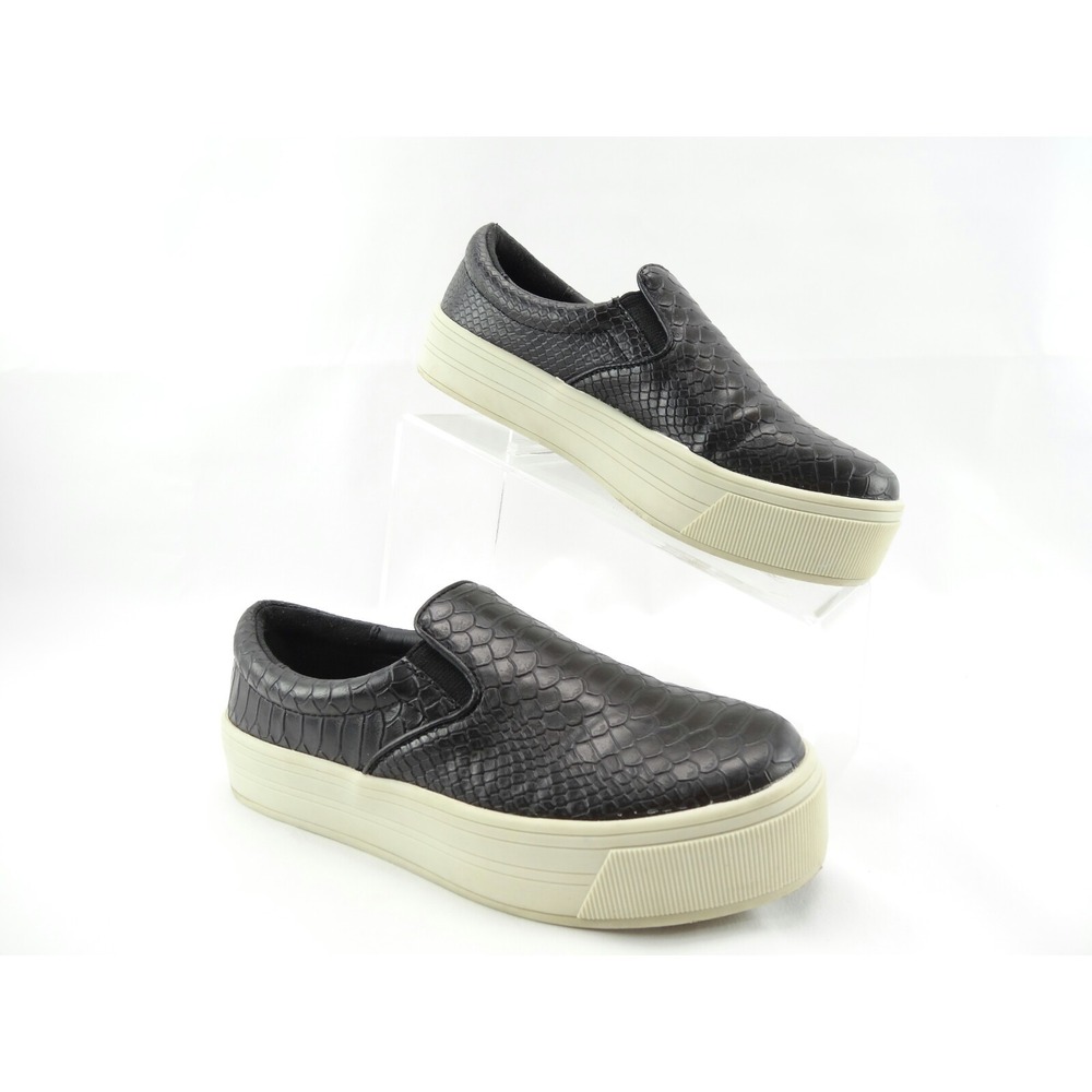 STEVE MADDEN DUPLEXX CROC PRINT BLACK PLATFORM SNEAKERS‎ SZ 9 M